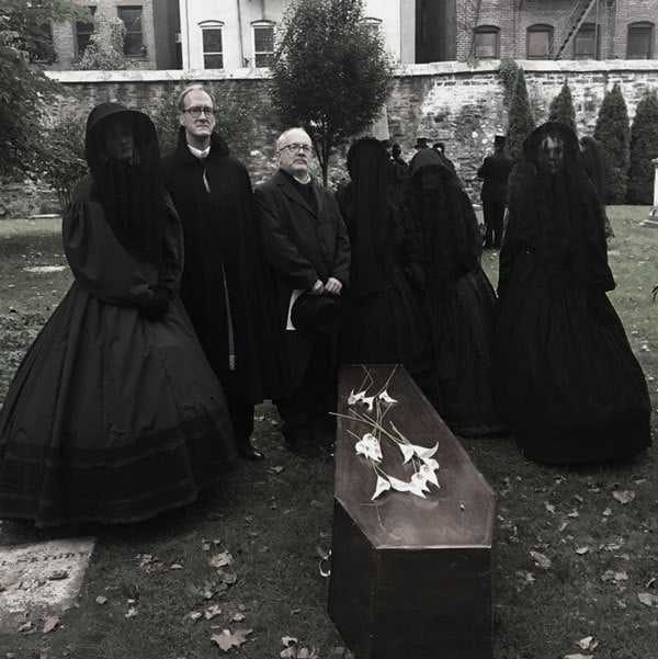 Authentic Victorian Mourning attire at 1865 Funeral Reenactment, New York