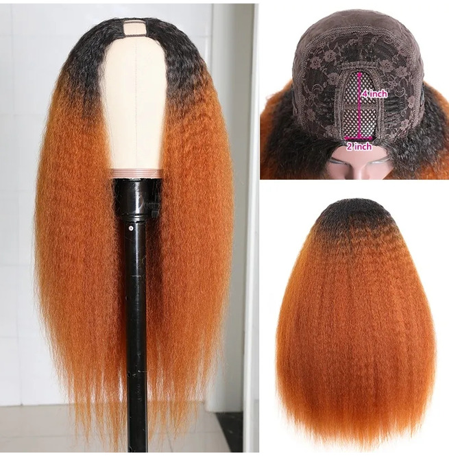 Ombre Kinky Straight Upart Human Hair Wig for RebelsMarket