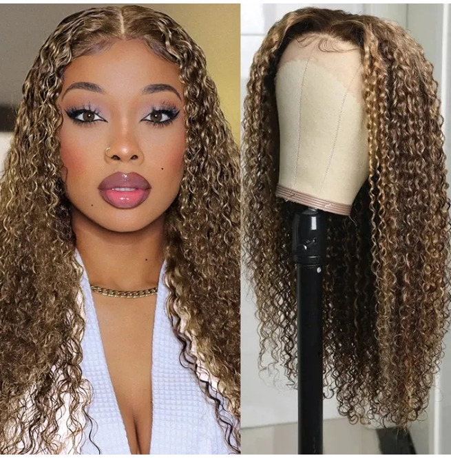Blond Jerry Curls Wig 100 Virgin Human Hair 150 RebelsMarket