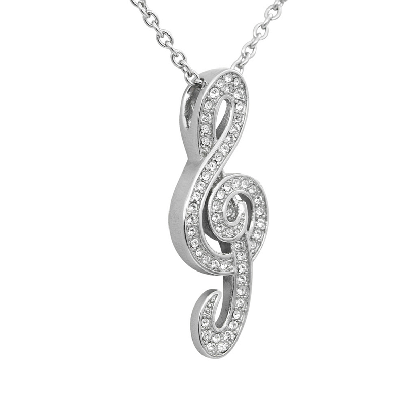 Sparkling Music Note Necklace Controse Jewelry RebelsMarket