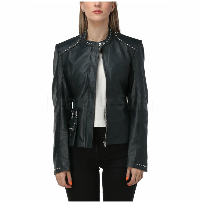 Punk Women’s Leather Jacket With Studs | Leather Skin | RebelsMarket