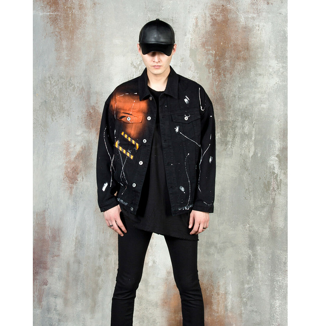 Contrast Splatter Paint Denim Jacket 504 RebelsMarket