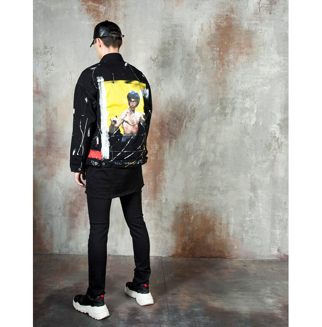 Contrast Splatter Paint Denim Jacket 504 RebelsMarket