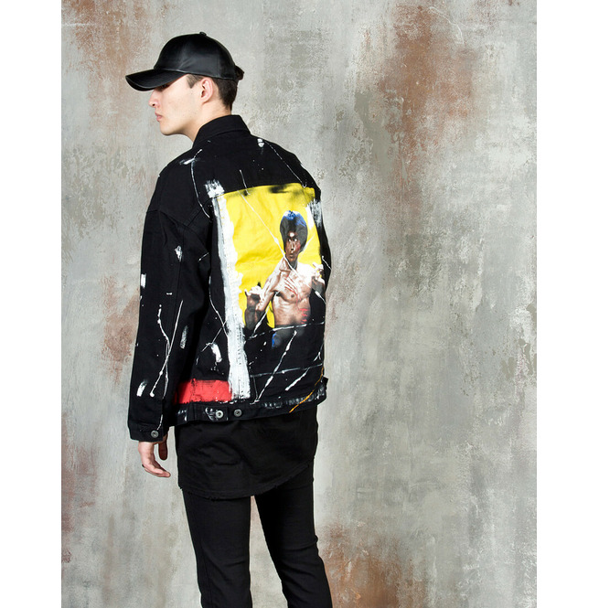 Contrast Splatter Paint Denim Jacket 504 RebelsMarket