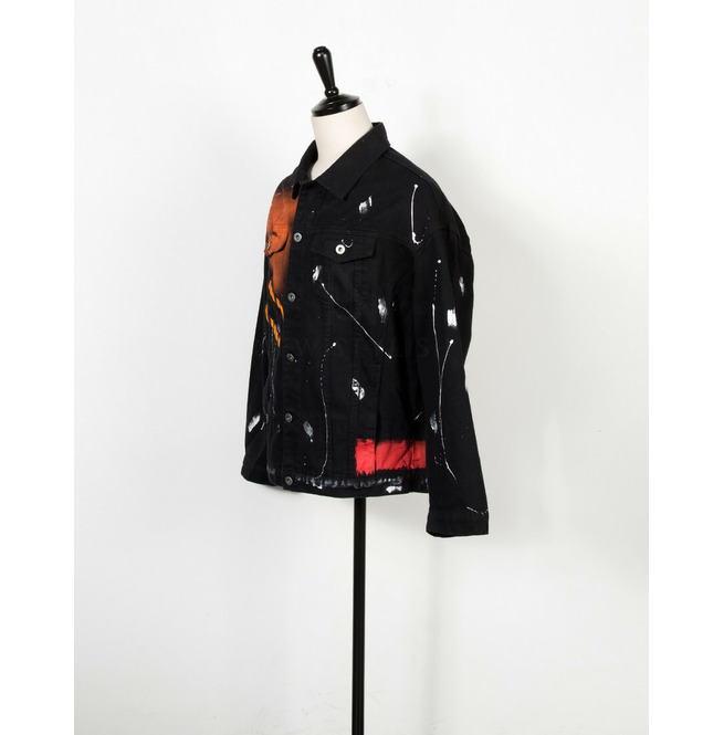 Contrast Splatter Paint Denim Jacket 504 RebelsMarket