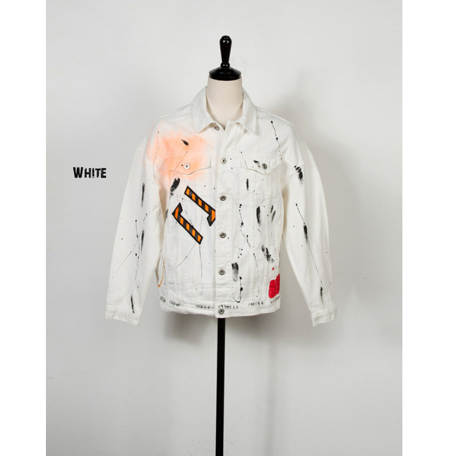 Contrast Splatter Paint Denim Jacket 504 RebelsMarket