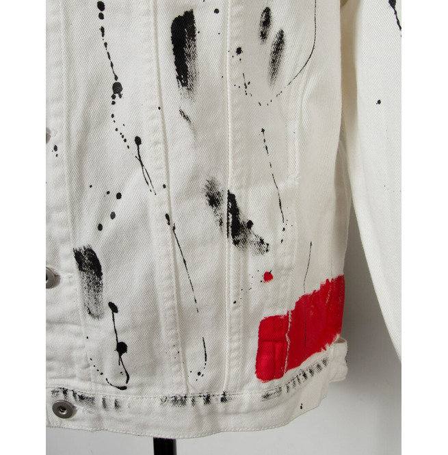 Contrast Splatter Paint Denim Jacket 504 RebelsMarket