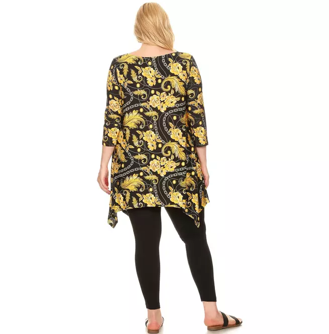 white mark handkerchief tunic top