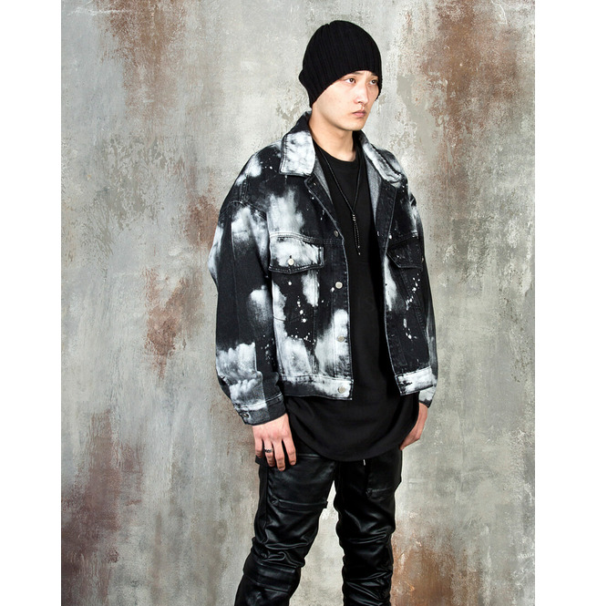 Bleached Snow Black Denim Jacket - 510 