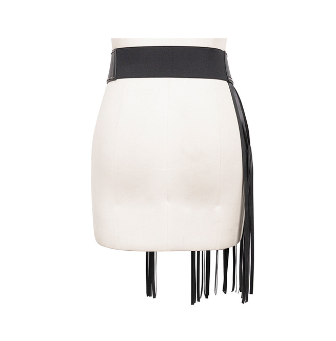 Fringe Detail Rivets Decoration Black Girdle Thinkers RebelsMarket