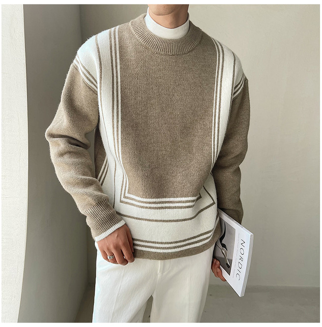 New Geometric Print Sweater for Men RebelsMarket