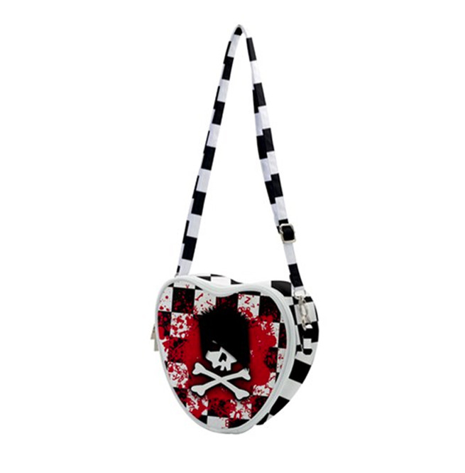 Emo Skull - Heart Shoulder Bag - by 