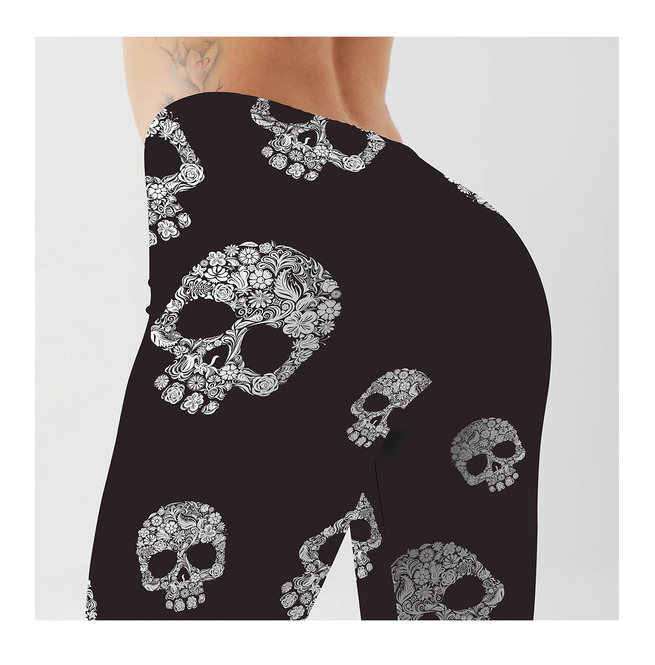 Slim Waist Skull Head Black and White 