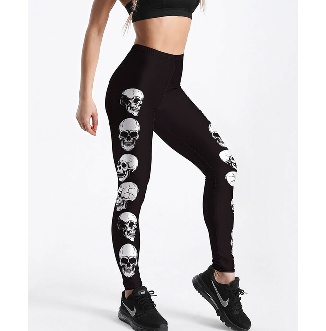 Black and White Slim Waist Skull Head 