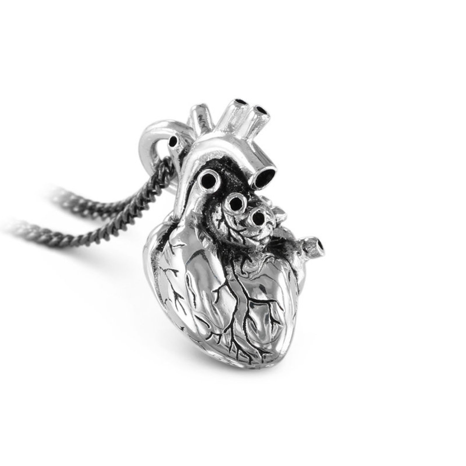 Anatomical Heart Necklace With Chain RebelsMarket