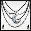Crescent Moon Cascading Statement Necklace Black Handmade Crescent Moon Cascading Statement Necklace Black Handmade