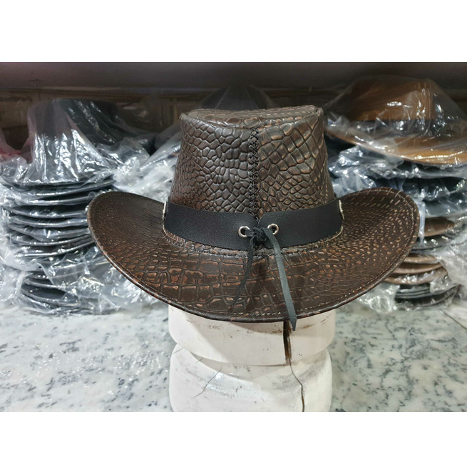 Crocodile Skin Leather Hat | RebelsMarket