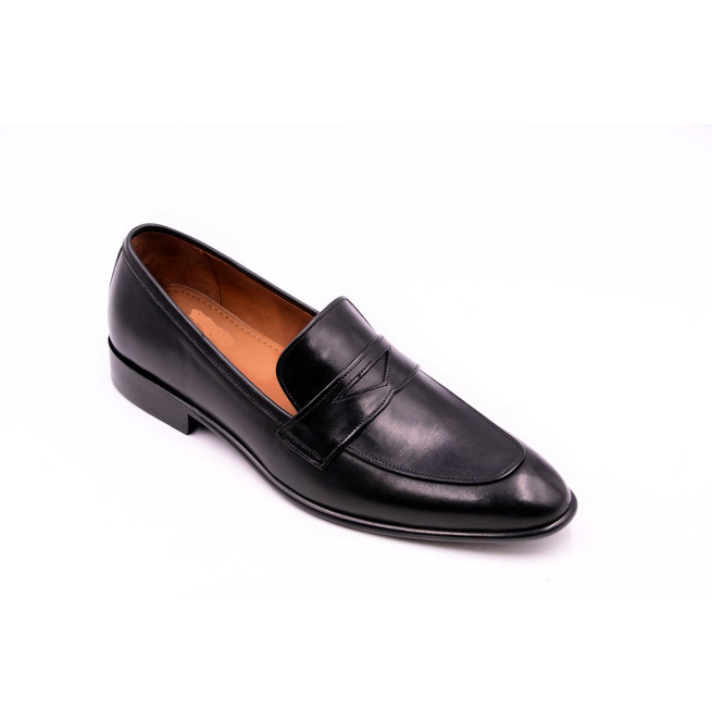 Handmade Men Black Leather Moccasin Shoes, Formal RebelsMarket