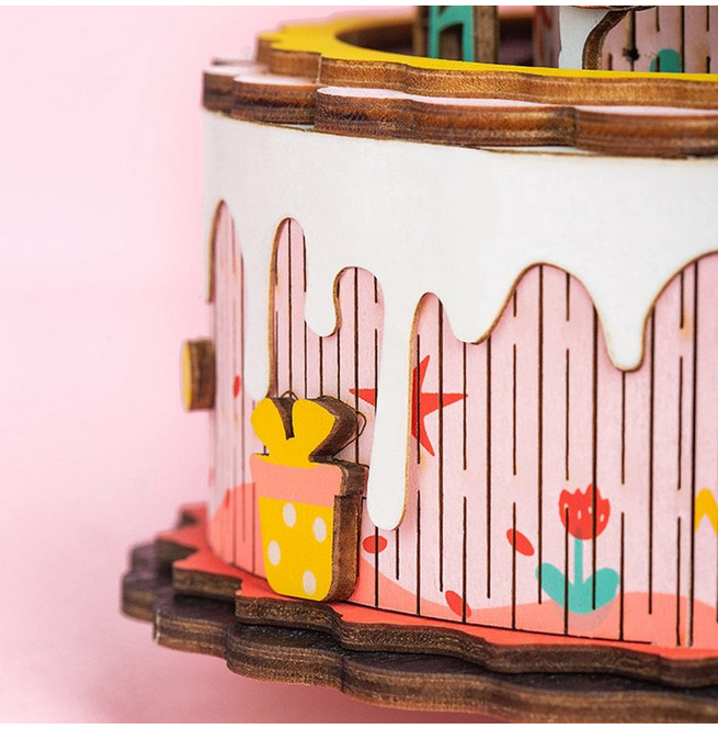 DIY 3D Wooden Puzzle Colored Birthday Song Music Box RebelsMarket