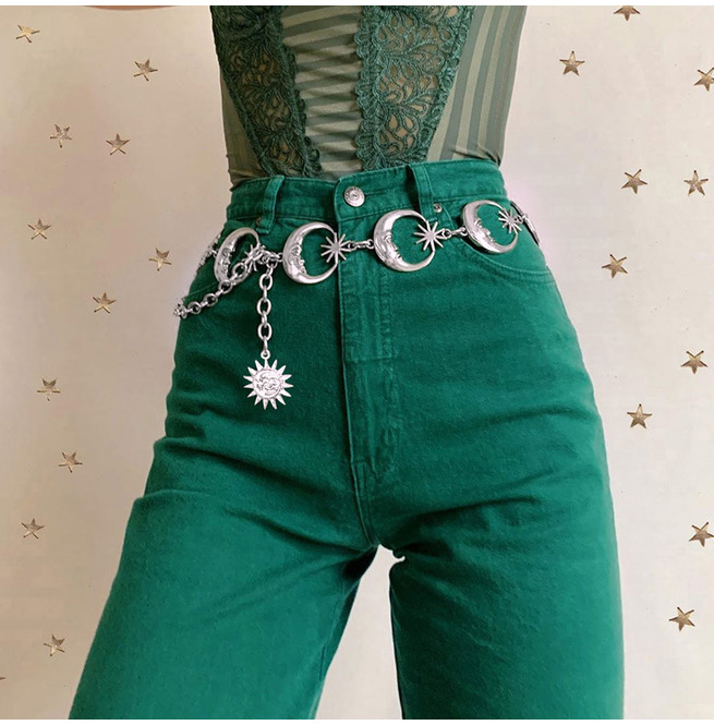 Sun Moon Chain Link Waist Belt FashionSprout RebelsMarket