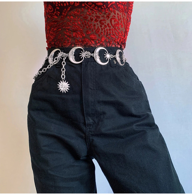 Sun Moon Chain Link Waist Belt FashionSprout RebelsMarket