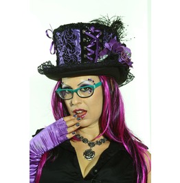 Damask Big Top Hat Purple Damask Big Top Hat Purple