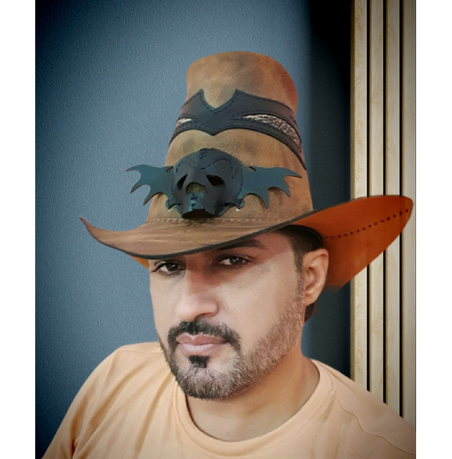 Witch Hunter Skull Leather Hat RebelsMarket