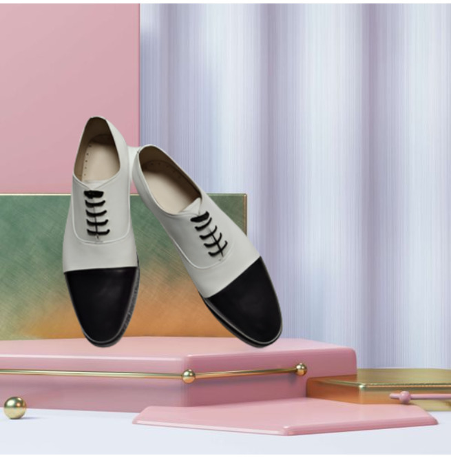 Handmade Mens Two Tone Oxford Shoes, Men Tuxedo Shoes, RebelsMarket