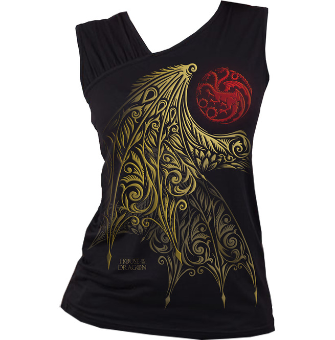 HOD WING LOGO Gathered Shoulder Slant Vest Black RebelsMarket