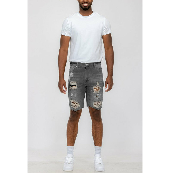 Weiv Men's Distressed Denim Shorts RebelsMarket