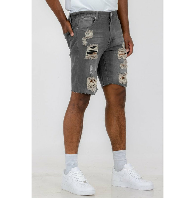 Men's Stylish Distressed Denim Shorts 98 Cotton & 2 RebelsMarket