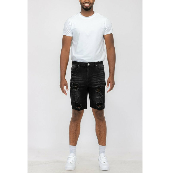 Weiv Men's Distressed Denim Shorts RebelsMarket