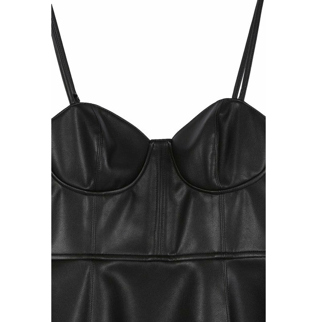 Gothic Women's Vegan Leather Bustier Mini Dress Style RebelsMarket