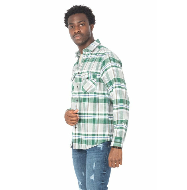 Vintage Flannel Shirt for Men & Green RebelsMarket