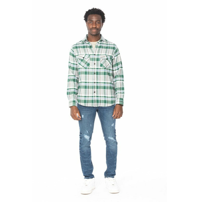 Vintage Flannel Shirt for Men & Green RebelsMarket