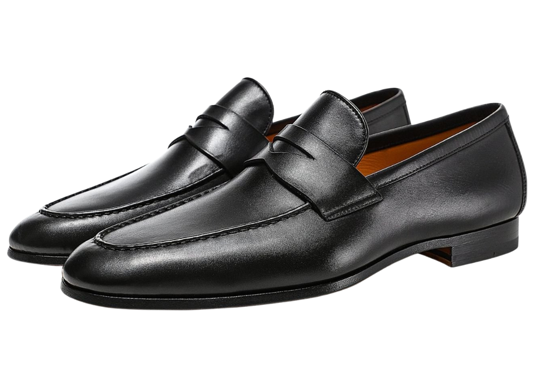 Men Black Leather Moccasin Shoes, Men Black Dress RebelsMarket