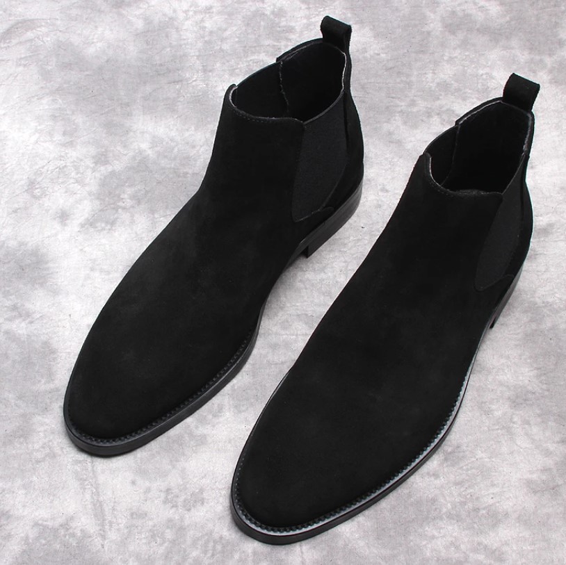 mens black suede chelsea boots uk