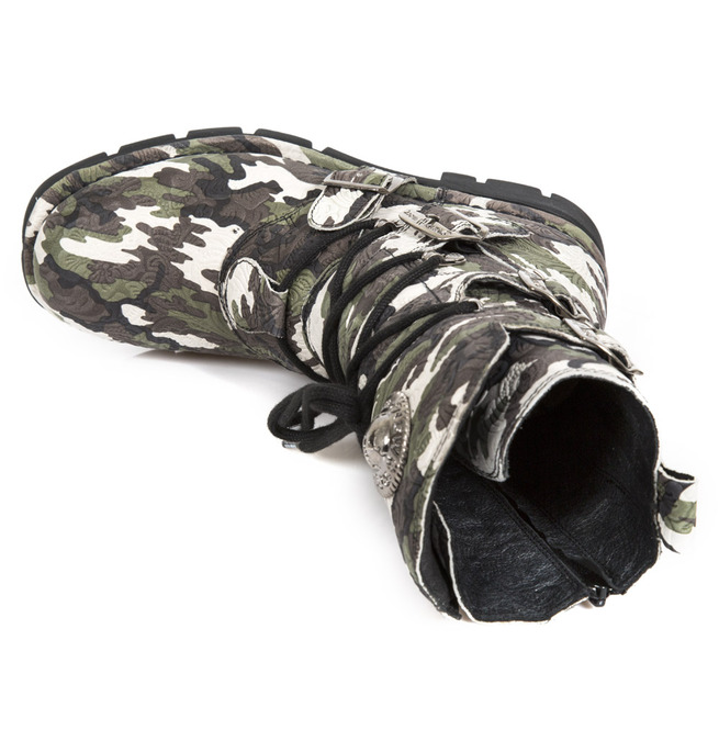 Camouflage Genuine Leather Calf Boots New Rock RebelsMarket