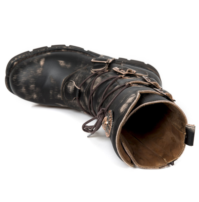Gothic Washed Antique Brown Genuine Leather Calf Boots RebelsMarket