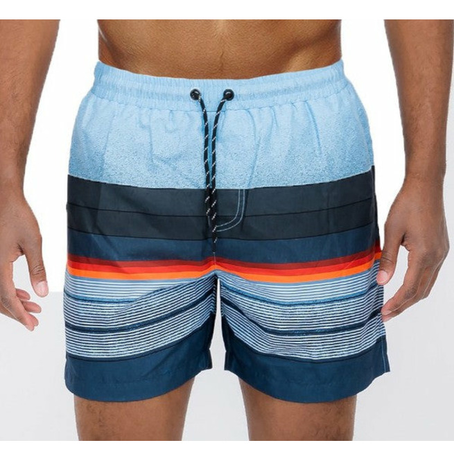 Men's Blue Stripes Swim Shorts RebelsMarket