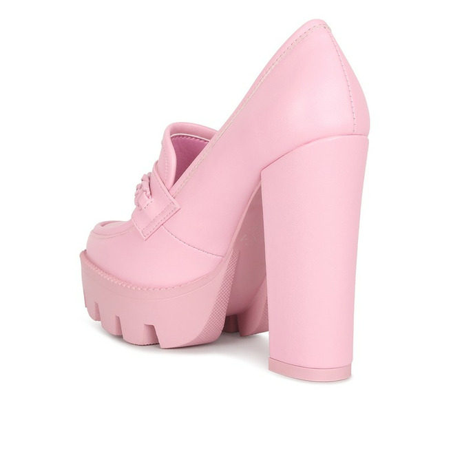 Chain Embellished Monotone Chunky Loafers RebelsMarket