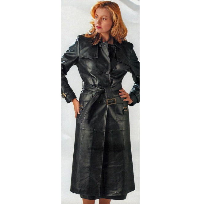Women Designer Handmade Simple Style Long Leather Coat RebelsMarket