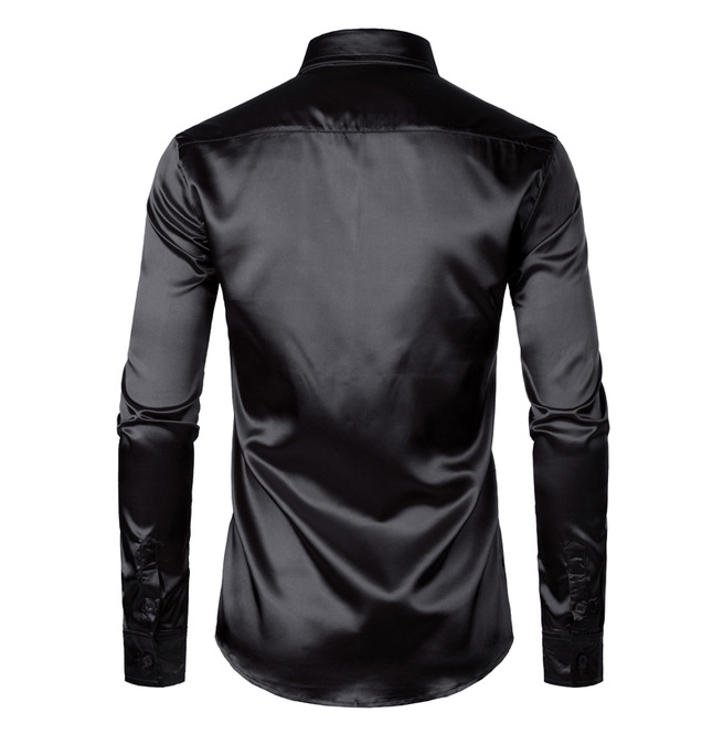 Men's Slim Fit Satin Dress Shirt RebelsMarket