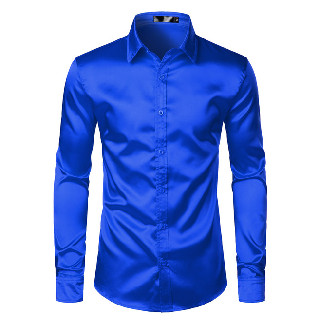 Men's Slim Fit Satin Dress Shirt RebelsMarket