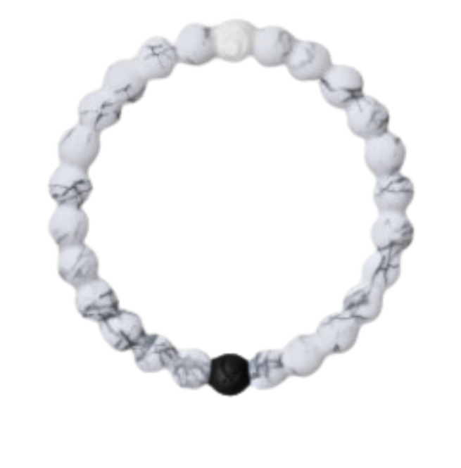 White Turquoise Bracelet With Black Bead RebelsMarket