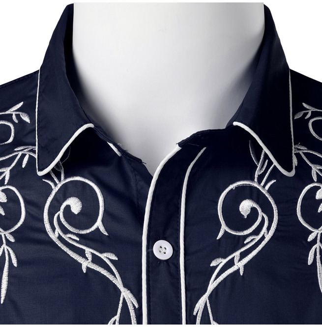Men's Long Sleeve Embroidered Western Shirt RebelsMarket