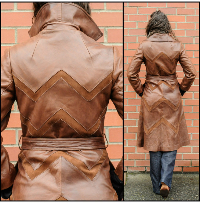 Women Designer Handmade Simple Style Long Leather Coat RebelsMarket