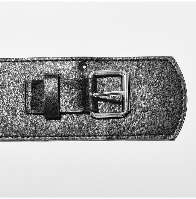 Goth Black Faux Leather Strap Waist Belt Punk Rave RebelsMarket