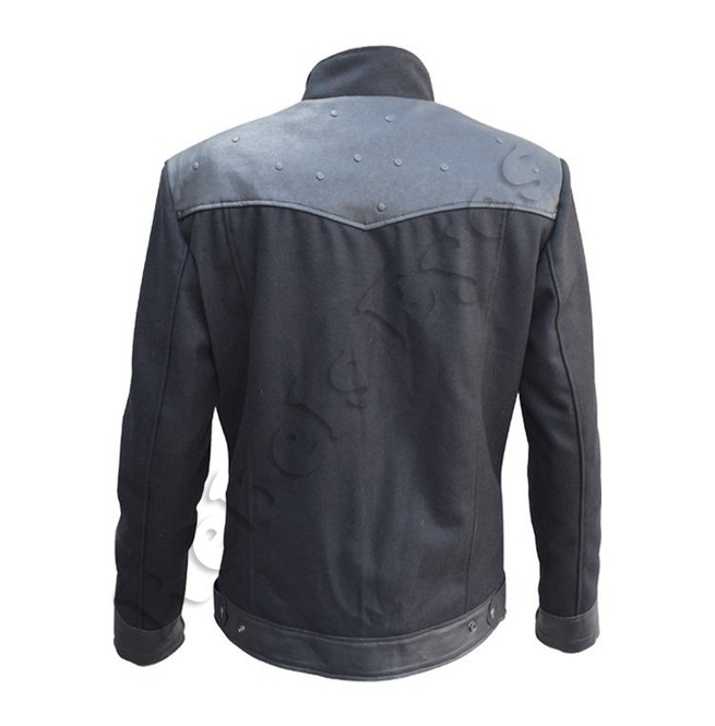 Gothic Mens Black Denim Zipper Jacket With Studs RebelsMarket