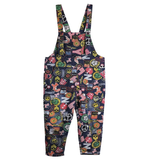 Kidcore Denim Overalls With Cartoon Print RebelsMarket